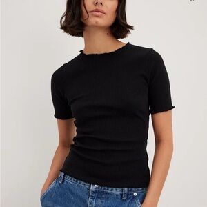 NA-KD | Babylock Ribbed Top | Medium | Black